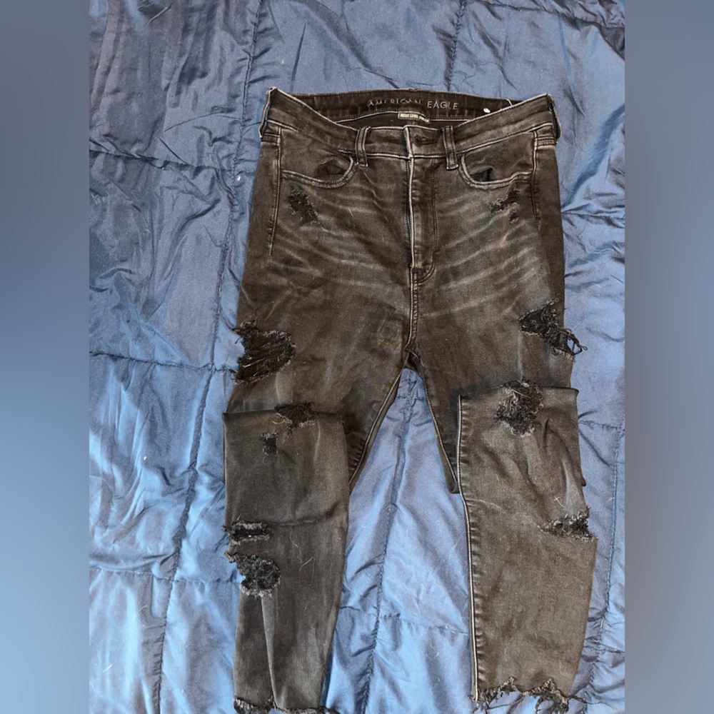 American eagle ripped black jeans